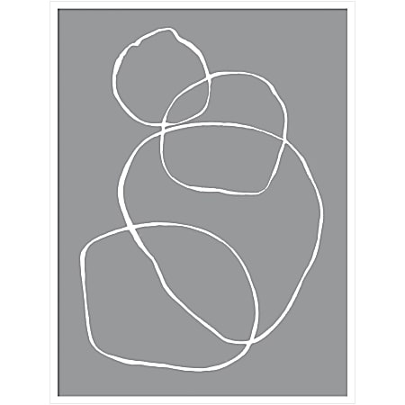 Amanti Art Going in Circles Light Gray by Teju Reval Wood Framed Wall Art Print, 41”H x 31”W, White