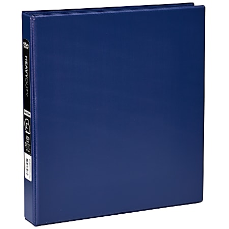 Office Depot® Brand, Heavy-Duty 3-Ring Binder, 1" D-Rings, 49% Recycled, Navy