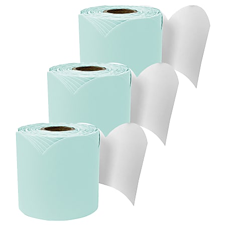 Carson Dellosa Education Rolled Scalloped Bulletin Board Border, Sea Glass Green, 65 Feet, Pack Of 3