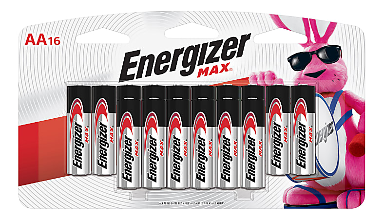 Energizer® Max® AA Alkaline Batteries, Pack Of 16