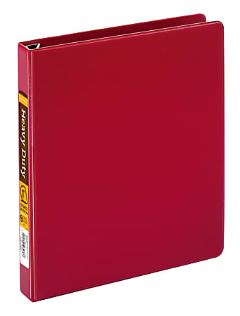 Office Depot® Brand Heavy-Duty 3-Ring Binder, 1" D-Rings, 59% Recycled, Dark Red