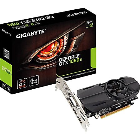 Gigabyte Ultra Durable 2 GV-N105TOC-4GL GeForce GTX 1050 Ti Graphic Card - 1.33 GHz Core - 1.44 GHz Boost Clock - 4 GB GDDR5 - Low-profile - 128 bit Bus Width - Fan Cooler - OpenGL 4.5, DirectX 12 - 1 x DisplayPort - 2 x HDMI - 1 x Total Number of DVI