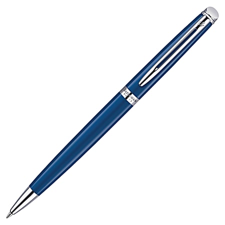 Waterman® Hemisphere Ballpoint Pen, Fine Point, 0.8 mm, Blue/Silver Barrel, Blue Ink