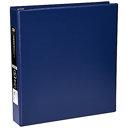 Office Depot® Heavy-Duty 3-Ring Binder, 1 1/2" D-Rings, 49% Recycled, Navy