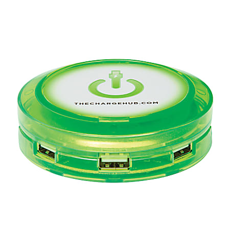 ChargeHub X7 7-Port USB SuperCharger Super Value Pack, Round, Edge Glow Green, CRGRD-SVP-X7-200