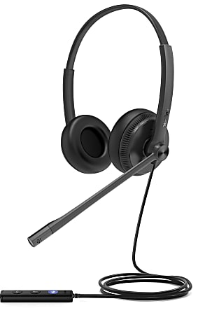 Yealink Dual Wired Headset With QD to RJ Port, Black, YEA-YHS34-DUAL