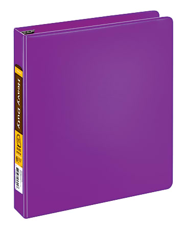 Office Depot® Brand Heavy-Duty 3-Ring Binder, 1 1/2" D-Rings, 59% Recycled, Radiant Orchid