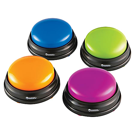 Learning Resources Plastic Answer Buzzers, 3-1/2", Assorted Colors, Pack Of 4 Buzzers