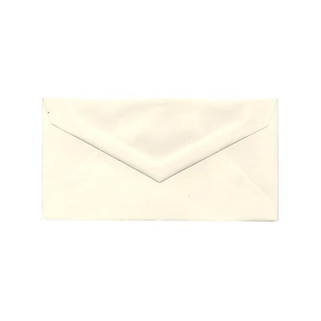 JAM Paper® Booklet Envelopes, #7 3/4 Monarch, V-Flap, Gummed Seal, Strathmore Natural White, Pack Of 25
