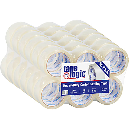 Tape Logic® #600 Hot Melt Tape, 2" x 55 Yd., Clear, Case Of 36