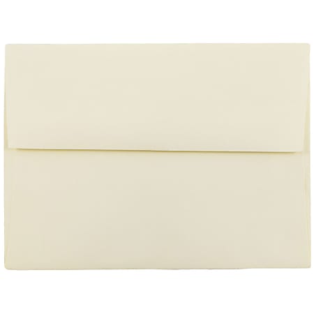 JAM Paper® Booklet Invitation Envelopes, A6, Gummed Seal, Strathmore, Ivory Wove, Pack Of 25