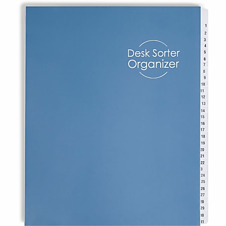 Smead® Desk File/Sorter, 1-31/January-December, Letter Size, 35% Recycled, Blue