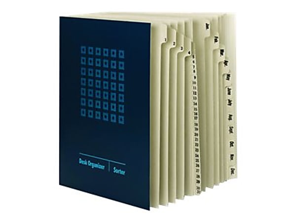 Smead® Desk File/Sorter, 1-31/January-December, Letter Size, 35% Recycled, Blue