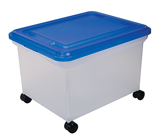 Office Depot Brand Portable File Box 10 1116 H x 14 1116 W x 10 38 D  ClearNavy - Office Depot