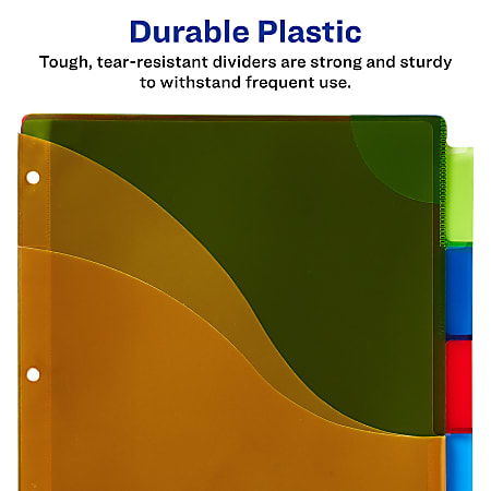 Avery Dividers for 3 Ring Binders 5 Tab Binder Dividers Three Pocket ...