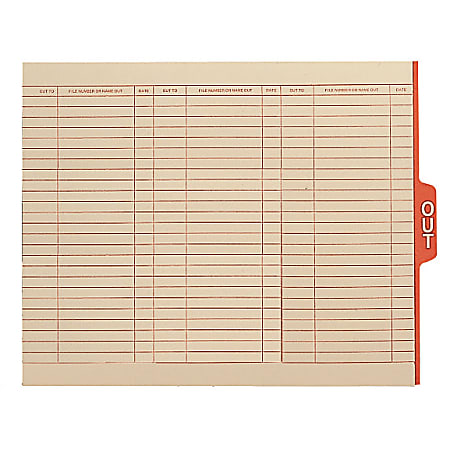 Smead® Manila End-Tab "Out" Guides, 9 1/2" x 12 1/4", Manila, Pack Of 100