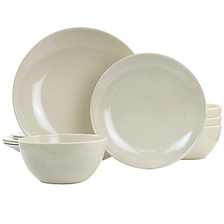 Martha Stewart Melamine Dinnerware Set, Taupe, Set Of 12