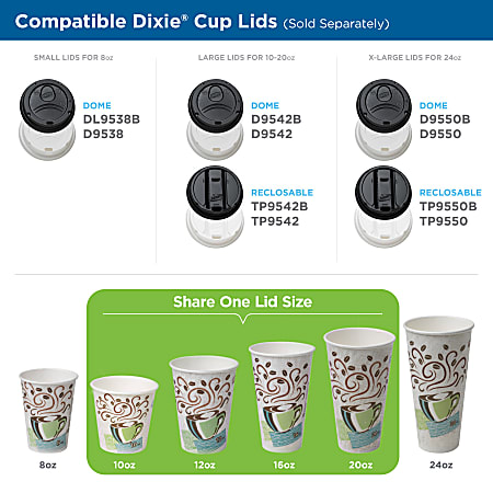 Dixie PerfecTouch Hot Cup Lids For 10 12 And 16 Oz Cups White Pack Of 50  Lids - Office Depot