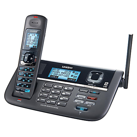 Uniden® DECT4066 2-Line DECT 6.0 Digital Cordless Phone With Caller ID/Call Waiting, Dark Titanium