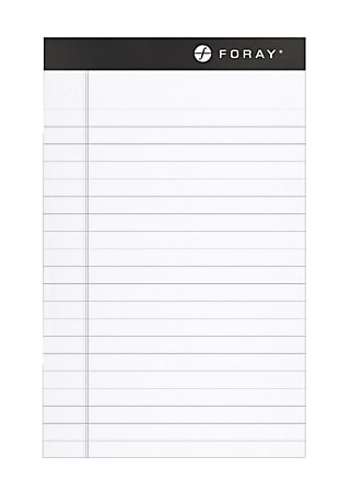 FORAY® Legal Writing Pads, 5" x 8", 22 Lb, White, Pack Of 2