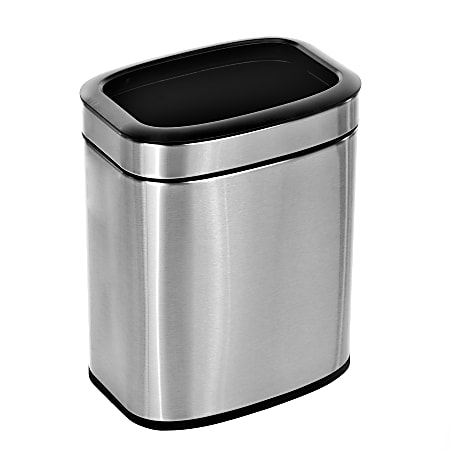 Alpine Stainless Steel Trash Can, 2.6 Gallon, Stainless Steel