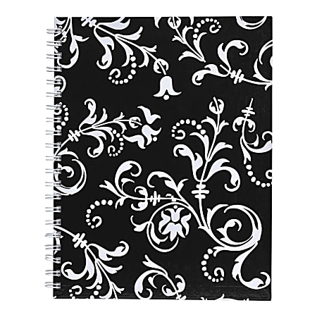 Eccolo™ Wiro Journal, 6" x 8", Ruled, 200 Pages, Black/White