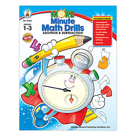 Carson-Dellosa More Minute Math Drills, Add/Subtract