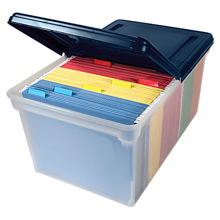 Advantus Extra Capacity Storage File Tote With Lid,