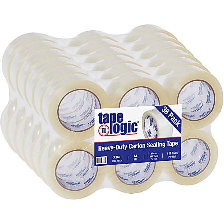 Tape Logic® #600 Hot Melt Tape, 2" x 110 Yd., Clear, Case Of 36