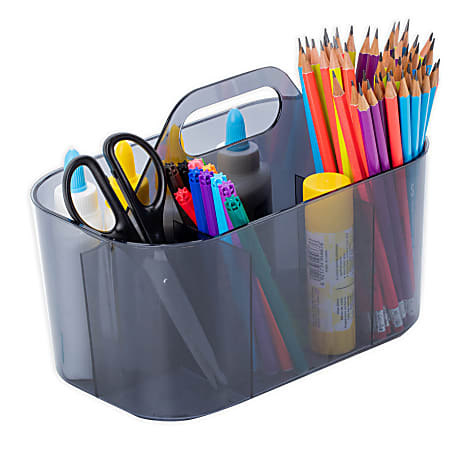 Realspace&reg; Acrylic Storage Caddy, 7"H x 6"W x 4-3/4"D, Blue