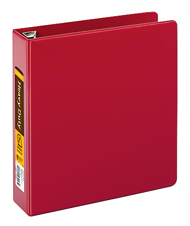 Office Depot® Brand Heavy-Duty 3-Ring Binder, 2" D-Rings, 59% Recycled, Dark Red