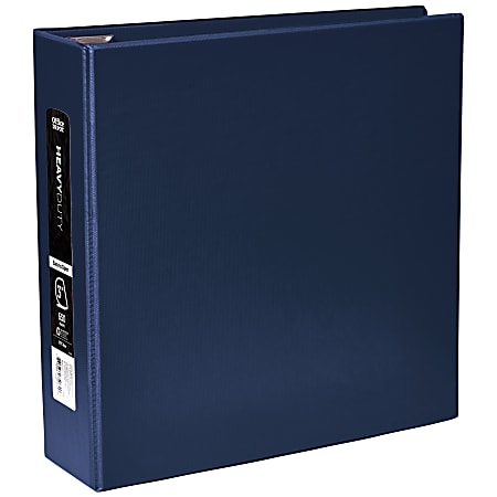 Office Depot® Heavy-Duty 3-Ring Binder, 3" D-Rings, Navy