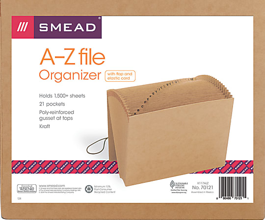 Smead® Kraft Expanding File With Flap, A-Z, Letter Size (8 1/2