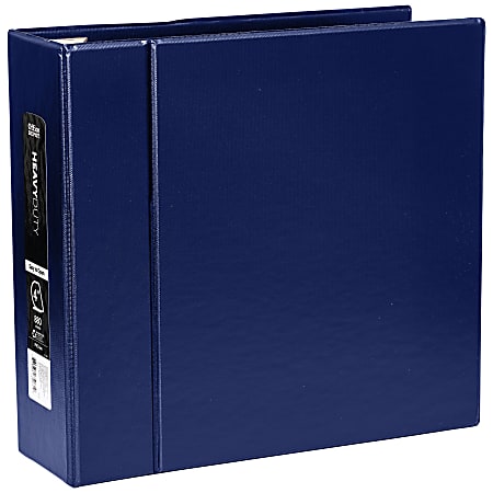 Office Depot® Brand Heavy-Duty 3-Ring Binder, 4" D-Rings, Navy