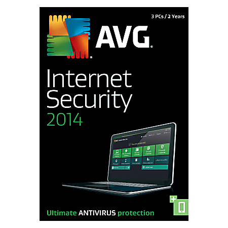 AVG Internet Security 2014, For 3 Users, 2-Year Subscription, Traditional Disc