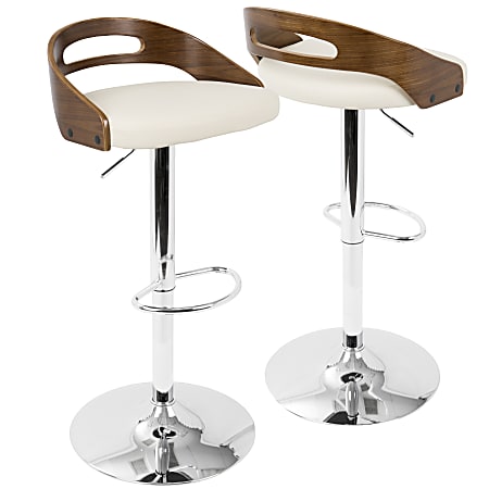 LumiSource Cassis Bar Stool, Walnut/Cream