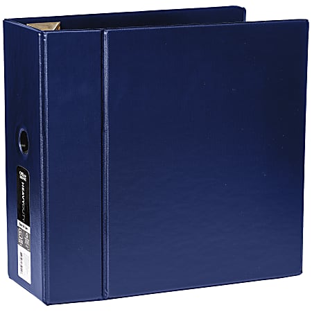 Office Depot® Heavy-Duty 3-Ring Binder, 5" D-Rings, 49% Recycled, Navy
