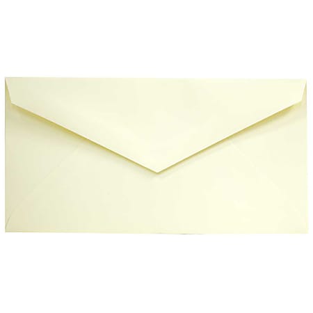 JAM Paper® Booklet Envelopes, #7 3/4 Monarch, Straight Flap, Gummed Seal, Strathmore Ivory, Pack Of 25