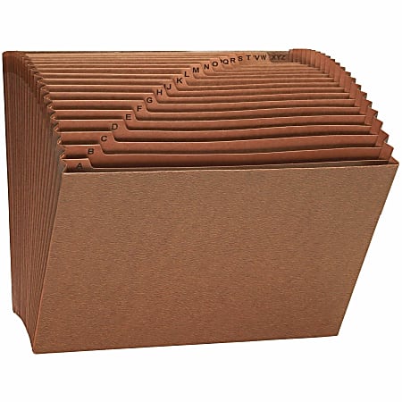 Smead® TUFF® Expanding File, 21 Pockets, A–Z, 12" x 10", Letter Size, 30% Recycled, Brown