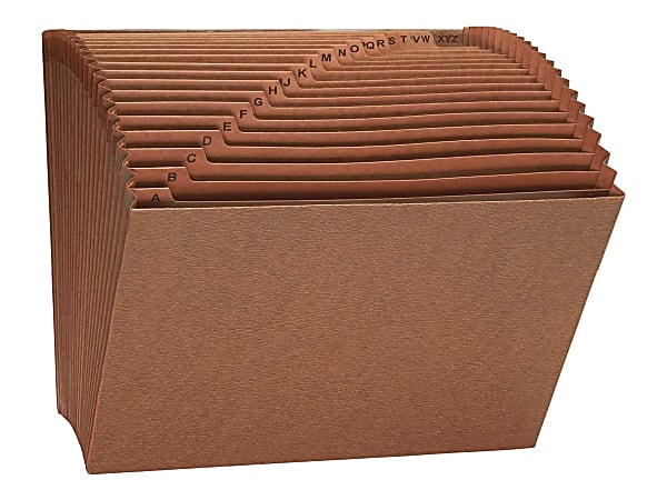 Smead® TUFF® Expanding File, 21 Pockets, A–Z, 12" x 10", Letter Size, 30% Recycled, Brown