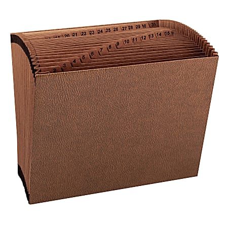 Smead&reg; TUFF&reg; Expanding File, 31 Pockets, 1&ndash;31, 12" x 10" Letter Size, 30% Recycled, Brown