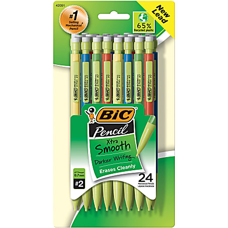 BIC Mechanical Pencils 0.7 mm Lead 65percent Recycled Assorted