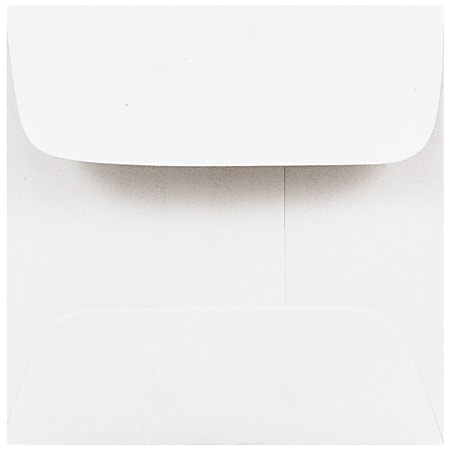 JAM Paper® Square Mini Envelopes, 2 3/8" x 2 3/8", Gummed Seal, White, Pack Of 25