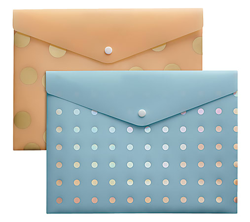 Divoga® Poly Snap Letter Envelope, Whimsical Wonder Collection, 9 1/16" x 12 1/4", Assorted Colors