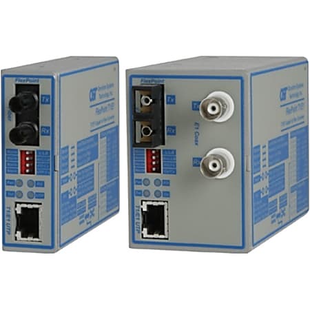 Omnitron Flexpoint T1e1 Fiber Media Converter Rj48 St Multimode 5km 1 X 