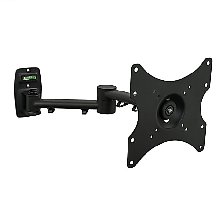MegaMounts Full Motion Single-Stud Wall Mount With Bubble Level For 17 - 42" Screens, 9"H x 9"W x 18"D, Black