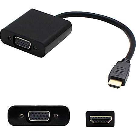AddOn 8in HDMI to VGA Adapter Cable - Video converter - HDMI - VGA - black, H4F02UTABAAO