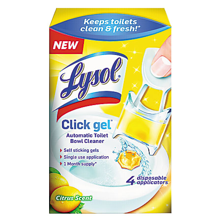 Lysol® Brand Click Gel™ Automatic Toilet Bowl Cleaner, 0.17 Oz, Citrus, Pack of 4