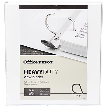 Office Depot Brand Heavy-Duty D-Ring View Binder 54% Recycled 1 Rings Periwinkle 