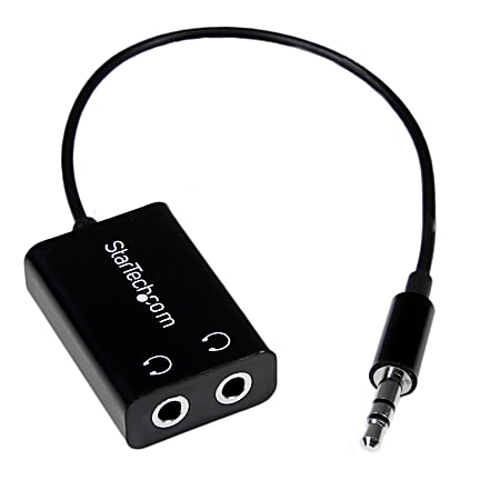 StarTech.com Black Slim Mini Jack Headphone Splitter Cable